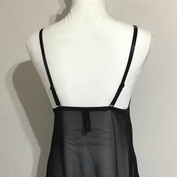 Womens Black Size Large Lacey Chemise & G-String Set Rene Rofe Sexy Slinky - Picture 4 of 7